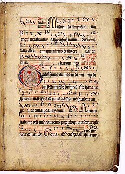 A Gregorian chant manuscript with early neumes